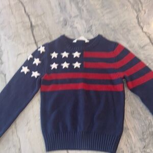 H&M Blue and Red Patriotic Sweater